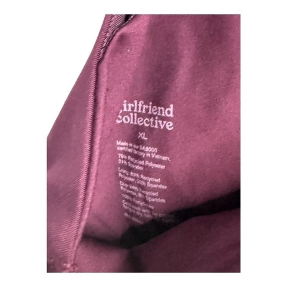 Girlfriend Collective‎ Lou Deep V-Back Sports Bra in Plum XL NWT